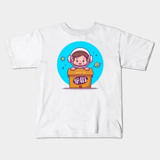 Cute Astronaut Kid In Box Kids T-Shirt